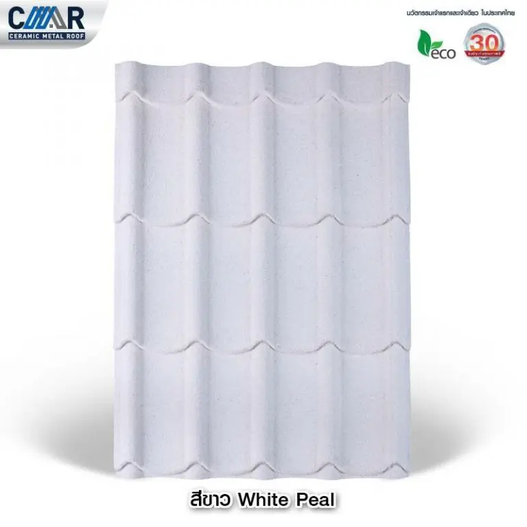CMR ceramic steel roof, standard model, size 76 x 120 cm., white color White Pearl